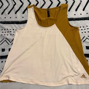 Adidas Women's Cream and Brown Tank Top